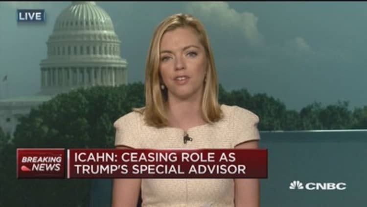 Icahn ceases role as Trump's special advisor