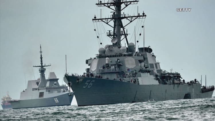 10 sailors missing after USS John S. McCain collides with 600-foot tanker