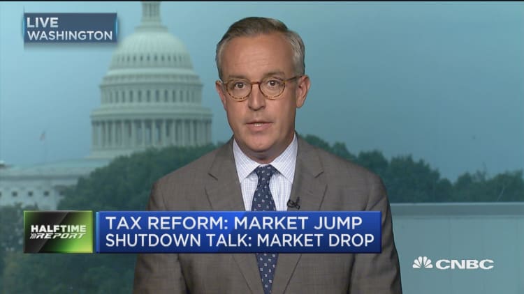 Market jumped on tax reform but dropped on gov't shutdown