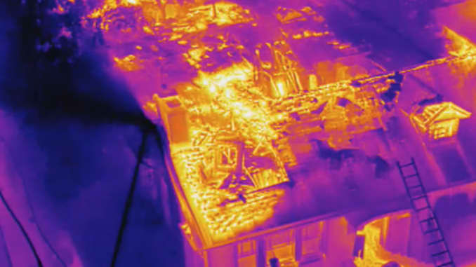 Thermal cameras on drones tell firefighters what parts of the fire they need to target first.