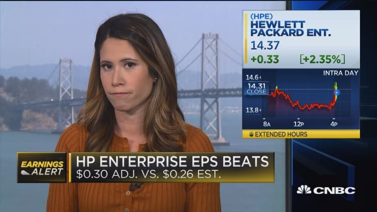 Hewlett Packard Enterprise jumps 5% after earnings beat