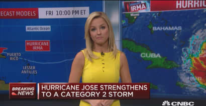 Hurricane Jose strengthens to a Category 2 storm