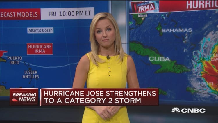 Hurricane Jose strengthens to a Category 2 storm