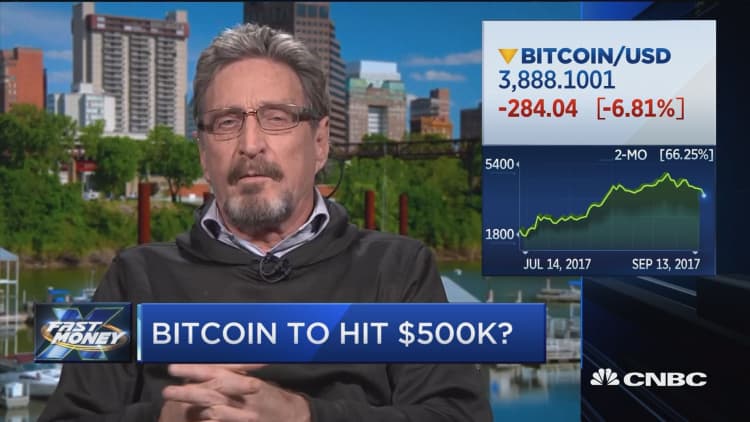 John McAfee claims bitcoin is headed to $500K