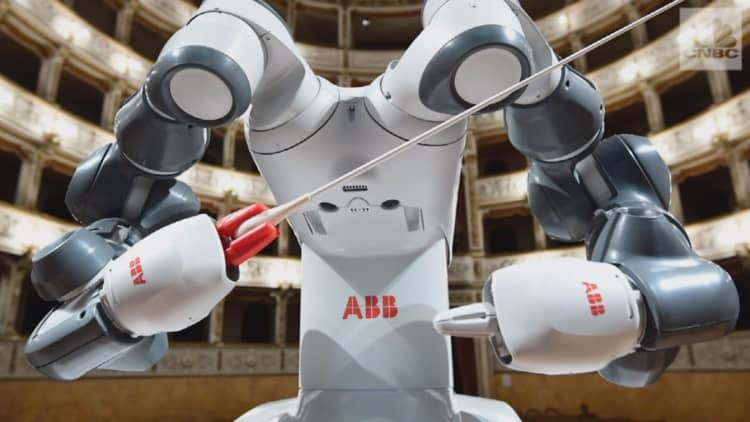 This is the world's first robot to conduct an orchestra