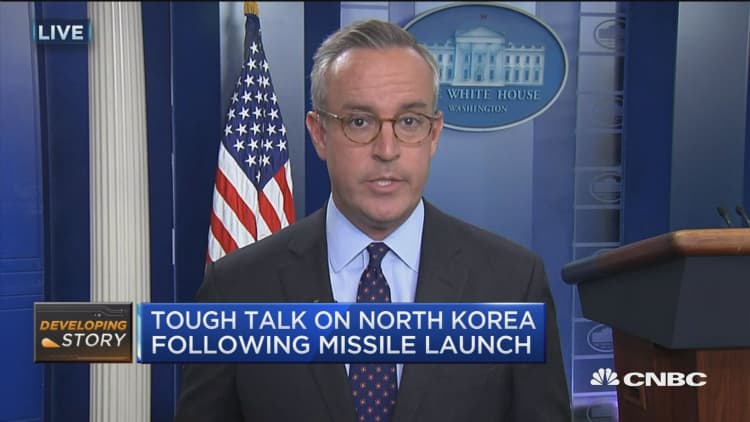 Tough talk on North Korea following missile launch