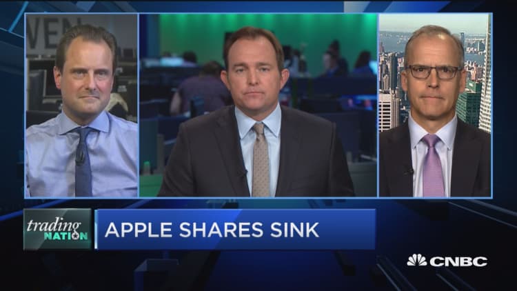 Trading Nation: Apple shares sink