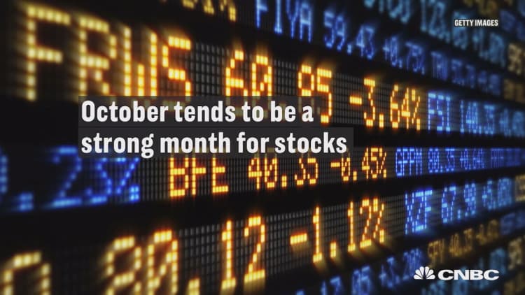 Data shows that October tends to be a great month for stocks