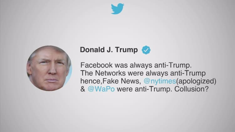 Trump claims Facebook is 'anti-Trump'