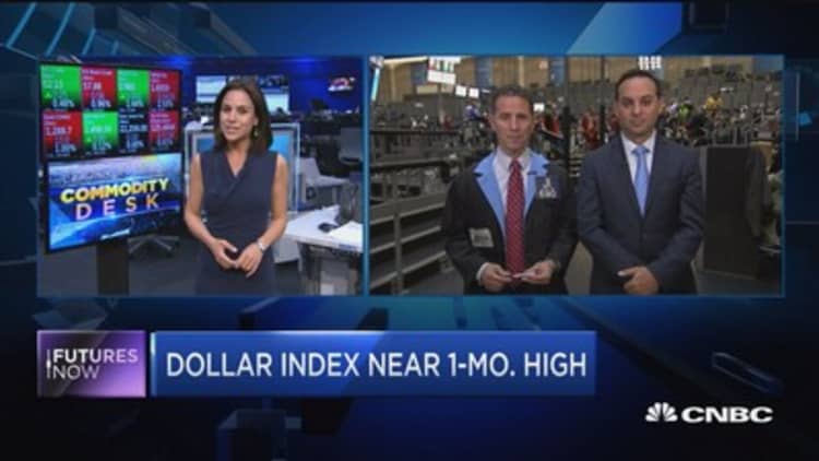 Dollar index nears 1-month high