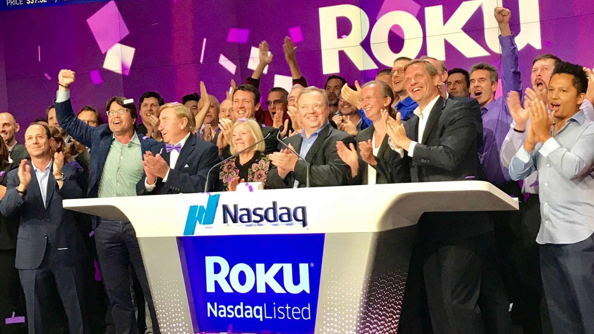 The Roku IPO at the Nasdaq, September 28, 2017.