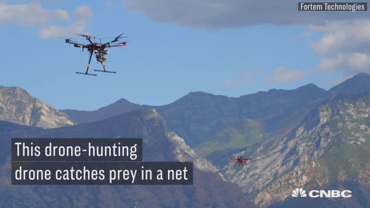 Watch this drone attack and capture rogue drones