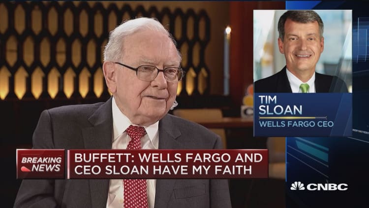 Warren Buffett: Keeping our Wells Fargo holding just under 10%