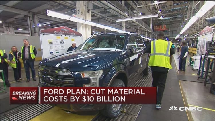 Ford: Cut material costs by $10 million