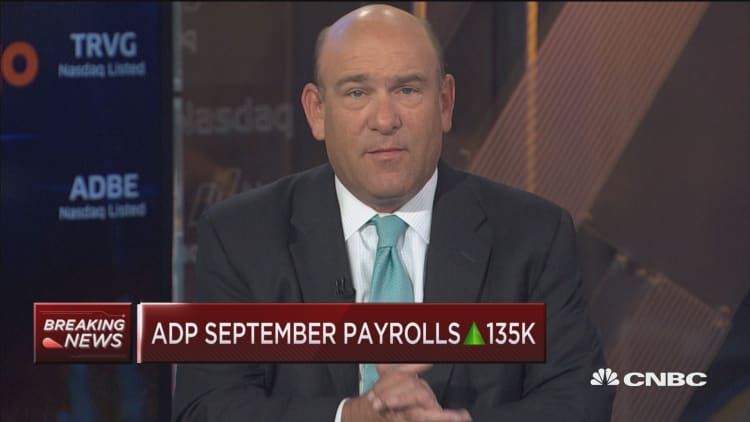 ADP September payrolls up 135K