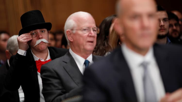 Monopoly man attends Senate Equifax hearing