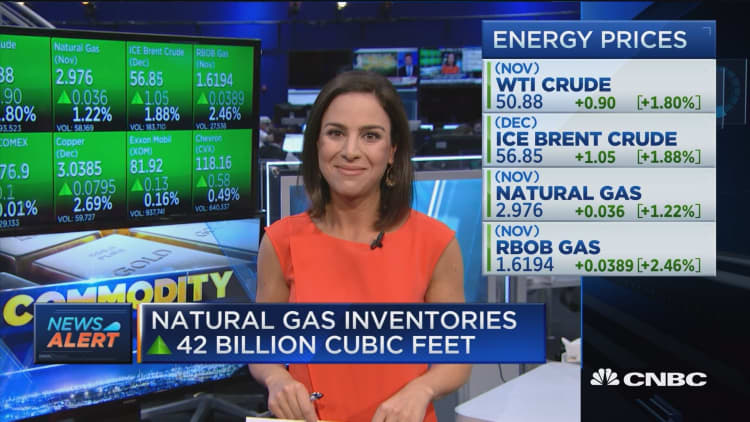 Natural gas inventories up 42 billion cubic feet