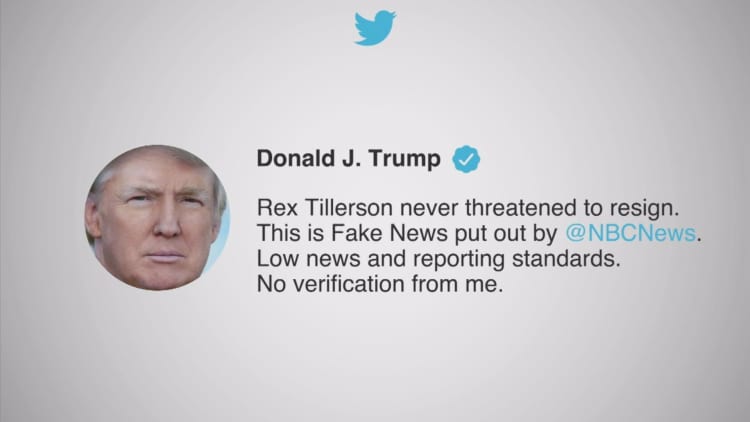 Trump fuming over report that Tillerson considered resigning