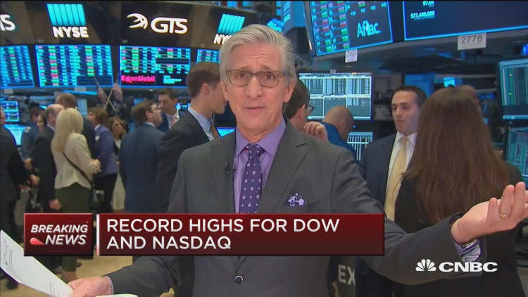 Dow, Nasdaq open at record high