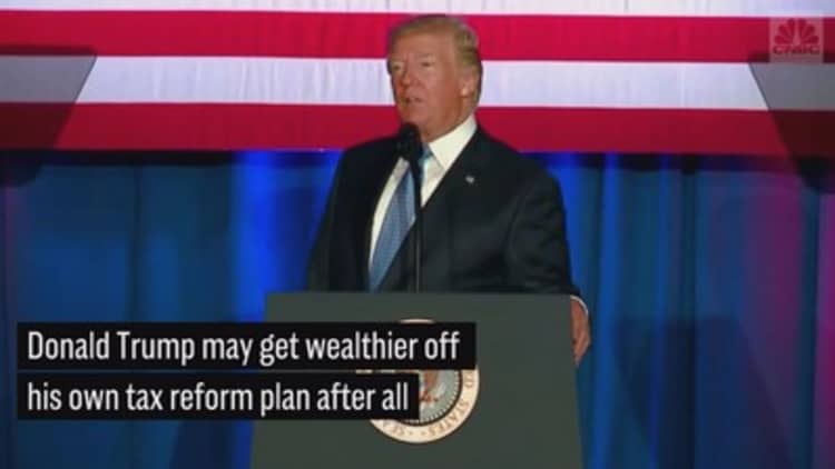 Trump walks back his pledge that tax reform won't make him richer