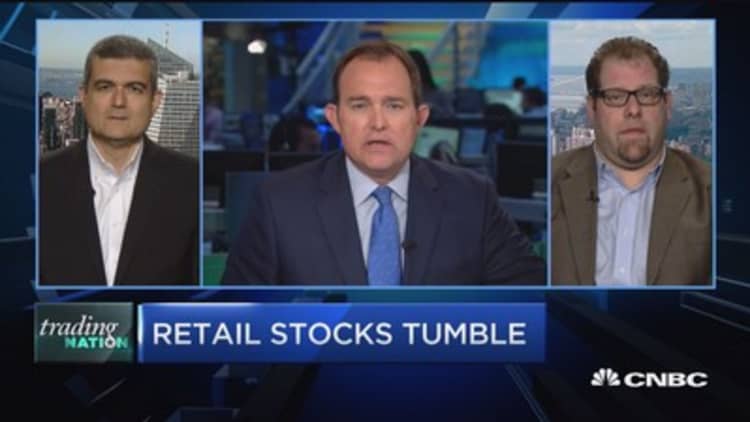 Retail stocks tumble