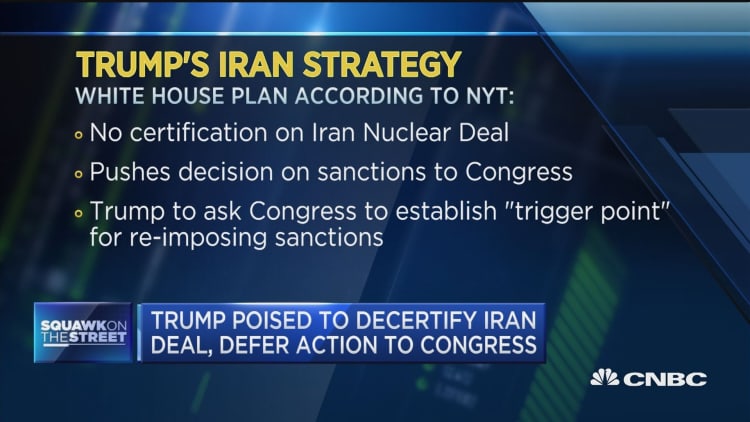 Trump poised to decertify Iran deal