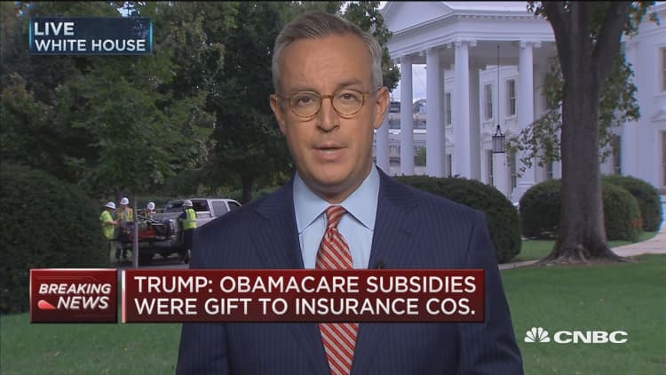 Trump: It's a disgrace Obamacare subsidies go to health insurers