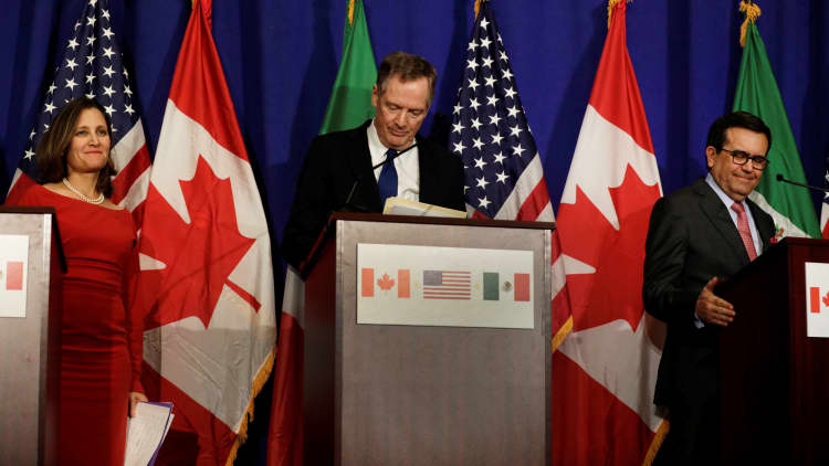 US targeting NAFTA deal in three weeks says sources