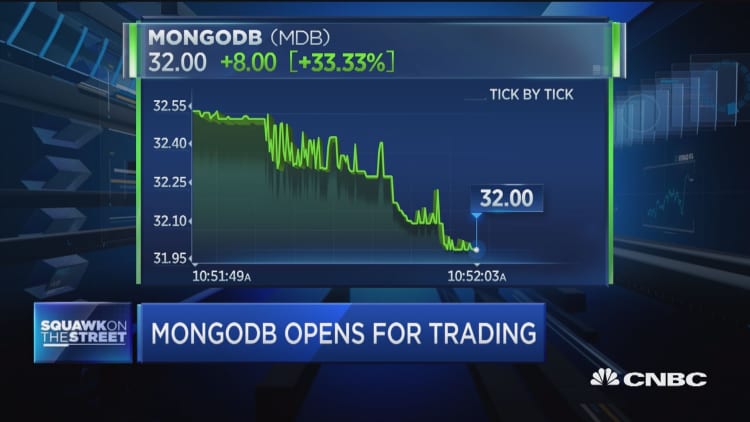 MongoDB IPO opens over $32