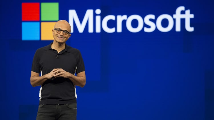 Microsoft shares higher after third-quarter earnings beat