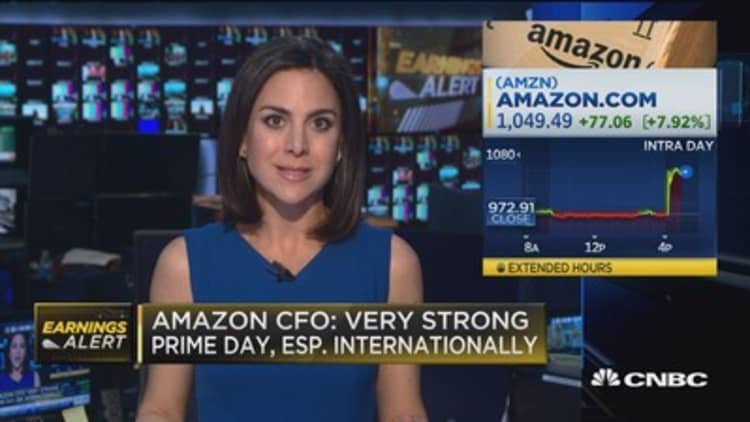 Amazon CFO: Very strong 'Prime Day' especially internationally