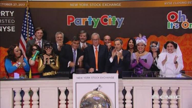 Party City executives get traders in the Halloween spirit at the NYSE