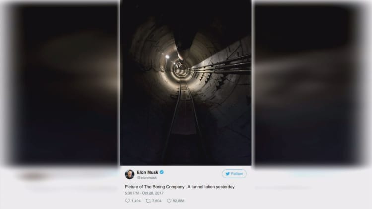 Elon Musk shares first picture of a tunnel dug by his Boring Company