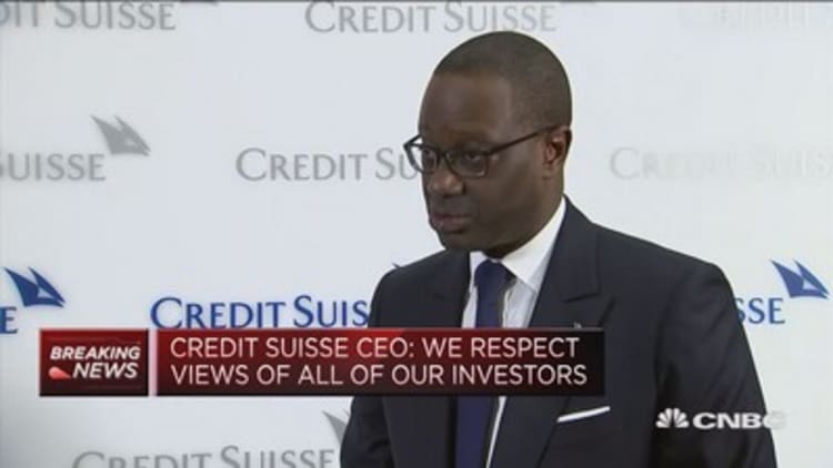 We respect views of all our investors, Credit Suisse CEO says