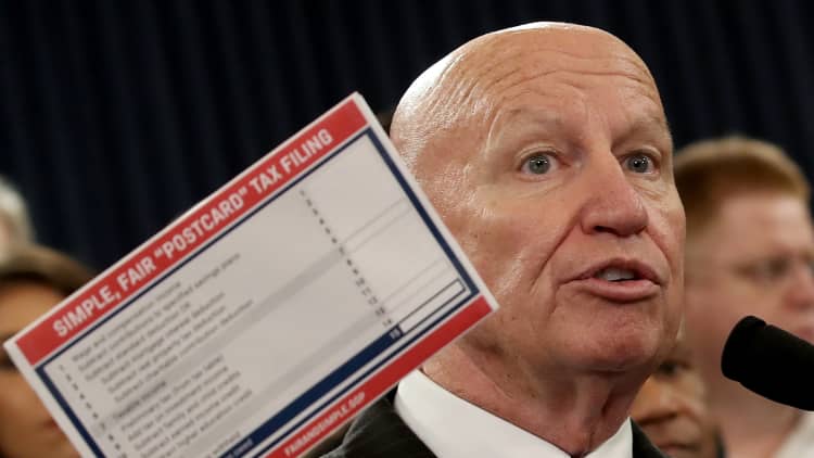 Rep. Kevin Brady says nine out of 10 Americans will be able to file taxes using a postcard