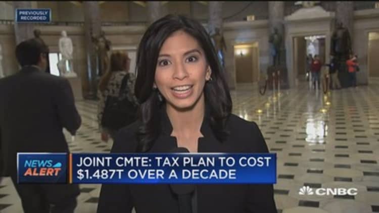 Joint Committee: Tax plan to cost $1.478 trillion over a decade