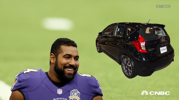 NFL player who retired to get a PhD from MIT drives a used hatchback