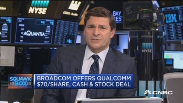 Qualcomm expected to reject Broadcom's 'hostile' bid: CNBC's David Faber