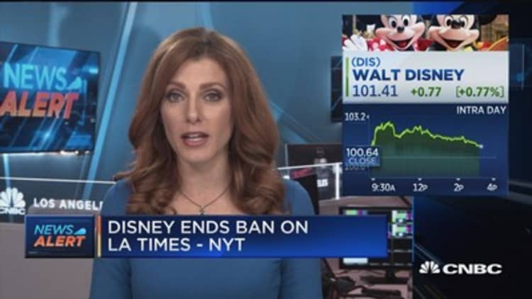 Disney ends ban on LA Times at screenings, says New York Times