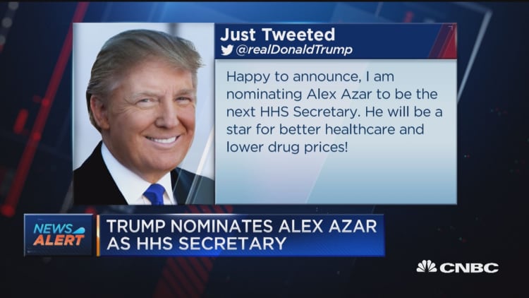 President Trump nominates Alex Azar as HHS secretary
