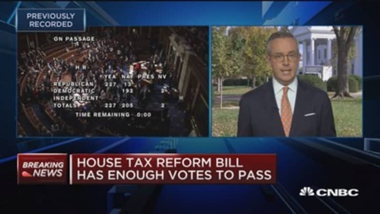 House tax reform bill passes