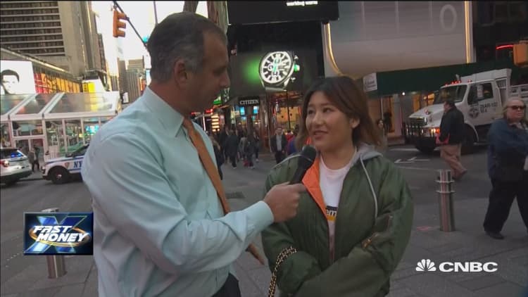 Guy Adami hits the streets of Times Square to find out if people would rather own Bitcoin or U.S. Stocks