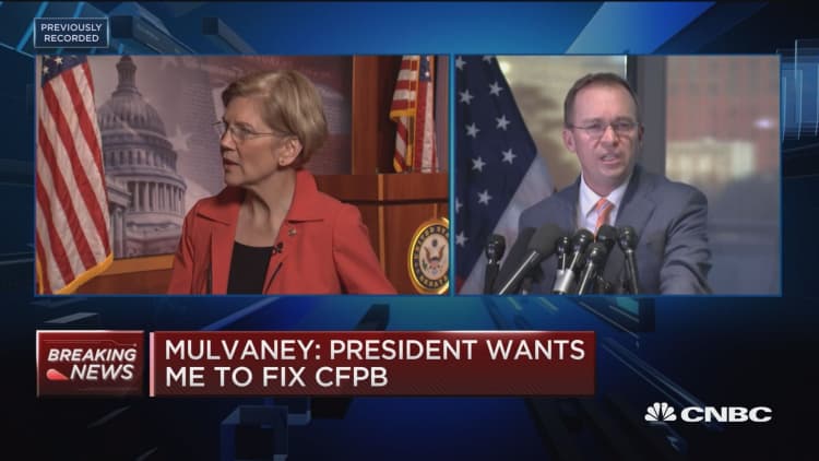 Sen. Warren: Congress has no plans to change the structure of the CFPB