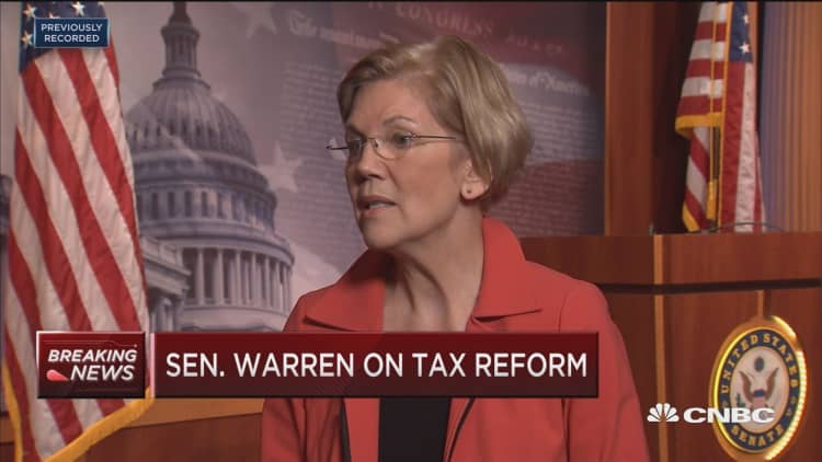 Sen. Warren: Republican tax proposal would benefit thin slice of high income earners