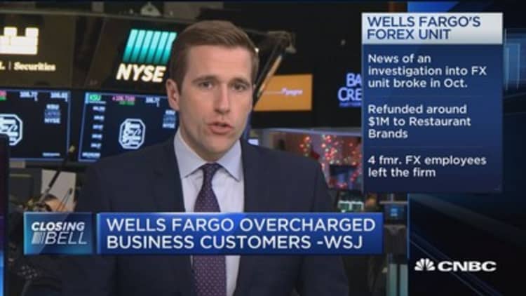 Wells Fargo overcharged business customers, says WSJ
