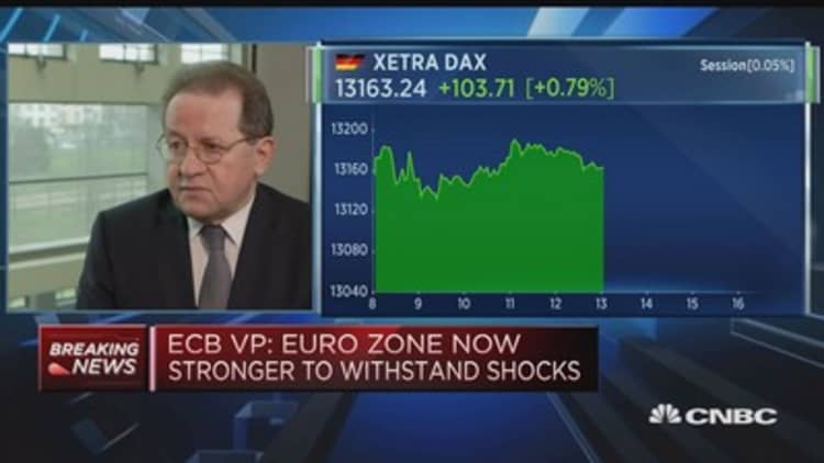 European risks have abated since start of year, says ECB Vice President Constancio