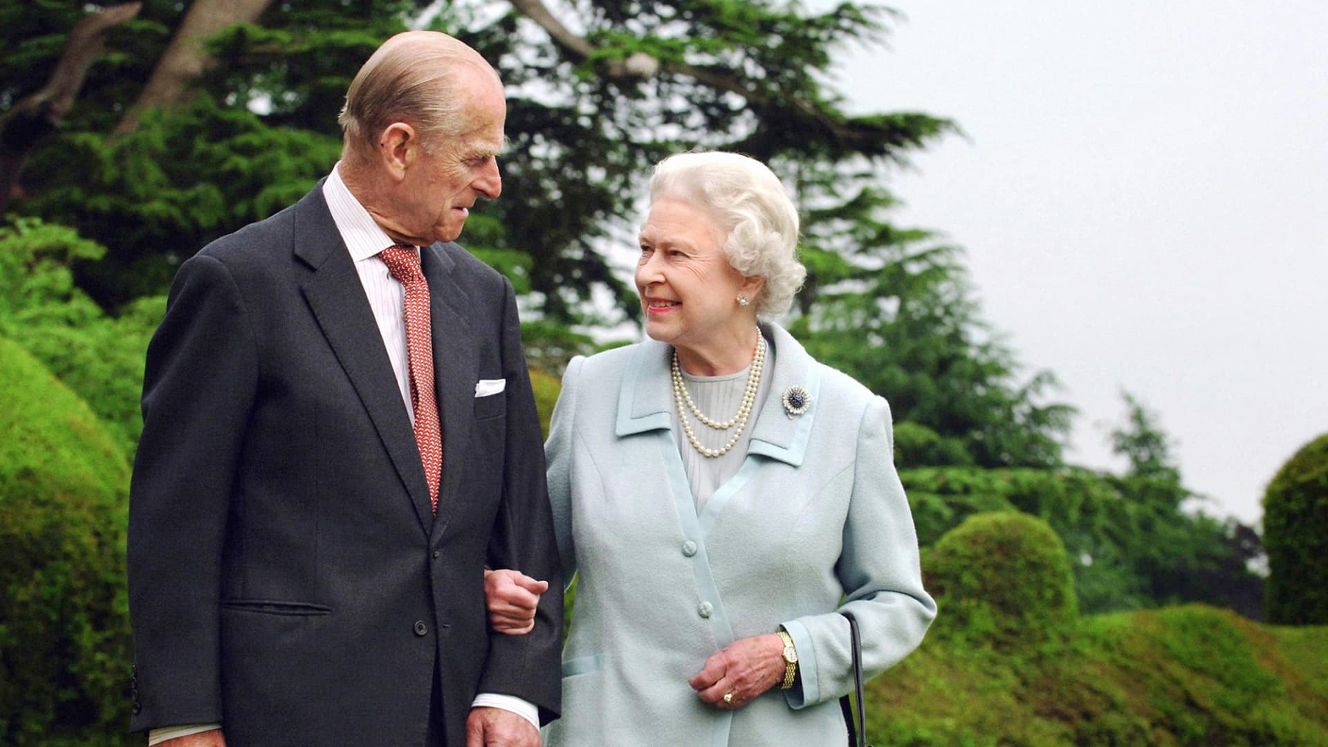 Queen Elizabeth II and the Duke of Edinburgh at Broadlands in 2017.