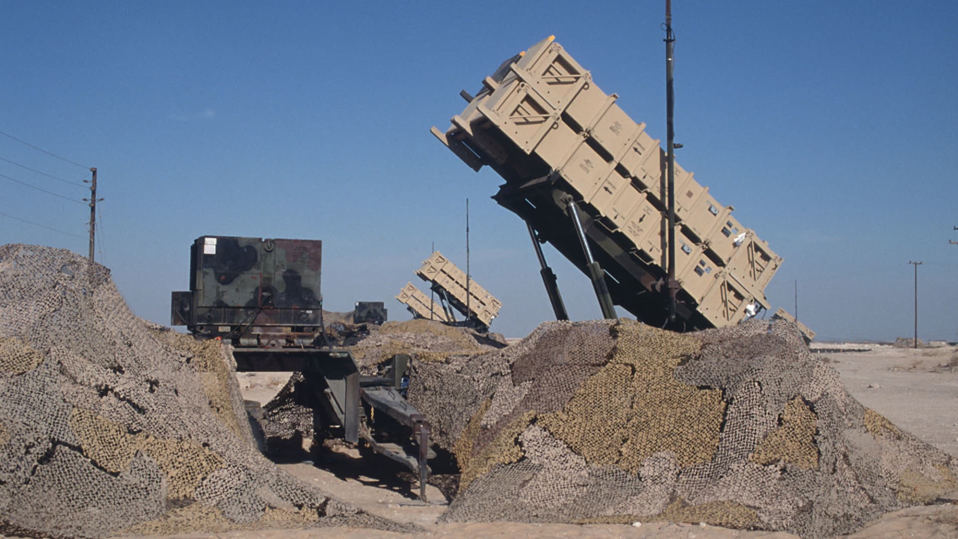 A file photo of cannisters containing Patriot missiles to intercept missiles fired at Saudi Arabia or its neighboring countries.