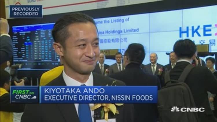 The premium segment in China is key for this instant noodle maker