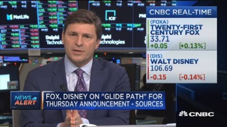 Fixed ratio of Disney shares for Fox assets -Sources